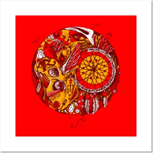 Orad Skull and Dreamcatcher Circle Posters and Art